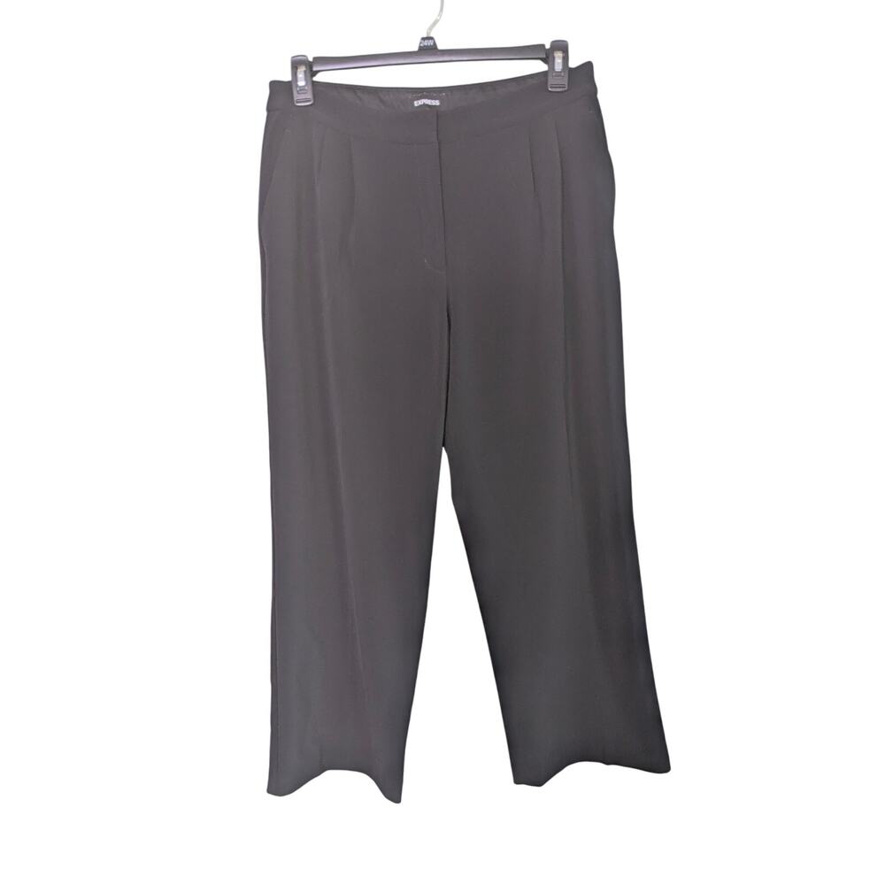 Express Editor Wide Leg Dress Pants Black Sz 12 Short